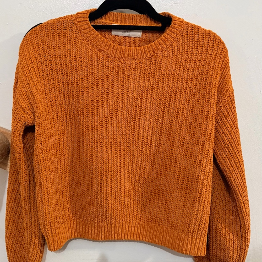 H&M Orange Crew Neck Sweater